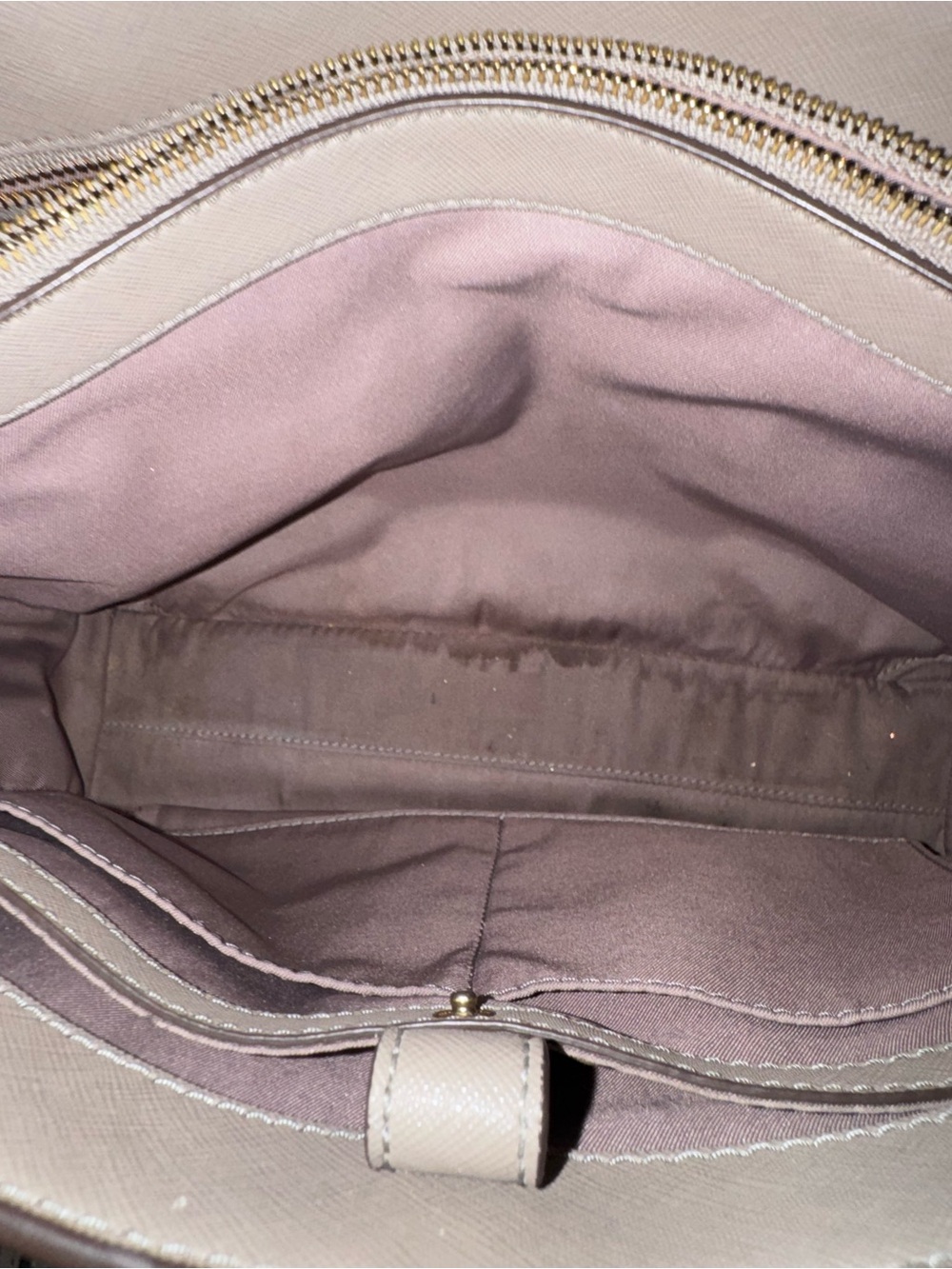 Tory Burch Pebbled Leather Tote in Taupe with Removable Strap - Picture 4 of 5